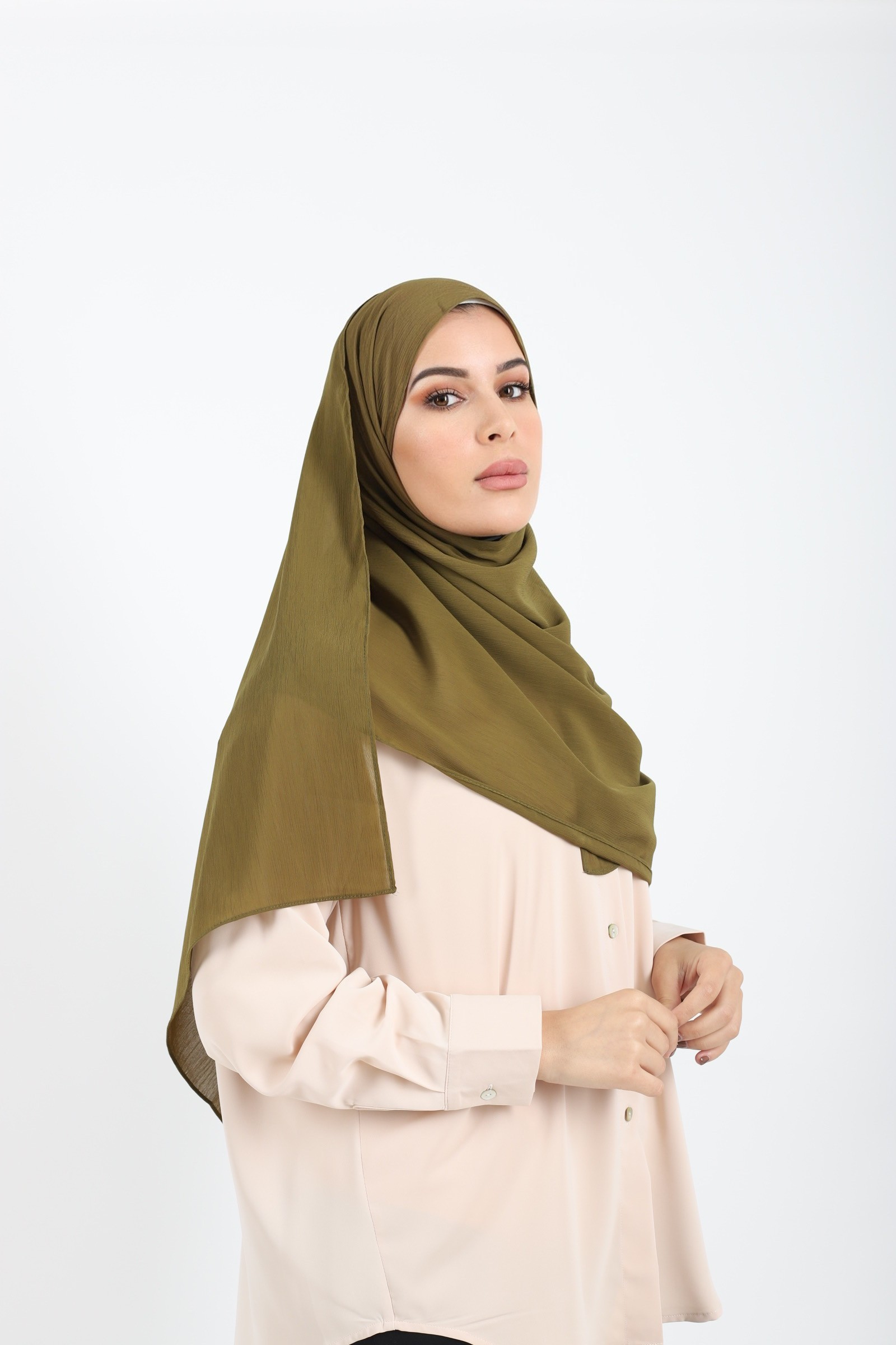 Hijab mousseline plissé pas chère, voile musulmane, grand hidjab 