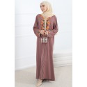Traditional floral plum dress