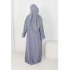 Abaya Dubaï Zayna 3 pièces gris