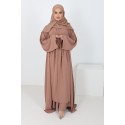 Abaya Dubai Zayna 3 pieces camel