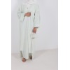 Abaya linen stripe vert d'eau