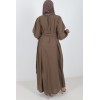 Amna tie dress chocolate