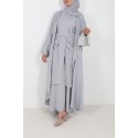 Abaya set skirt light grey