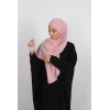 Hijab à enfiler mousseline couleur flamingo pour femme musulmane
