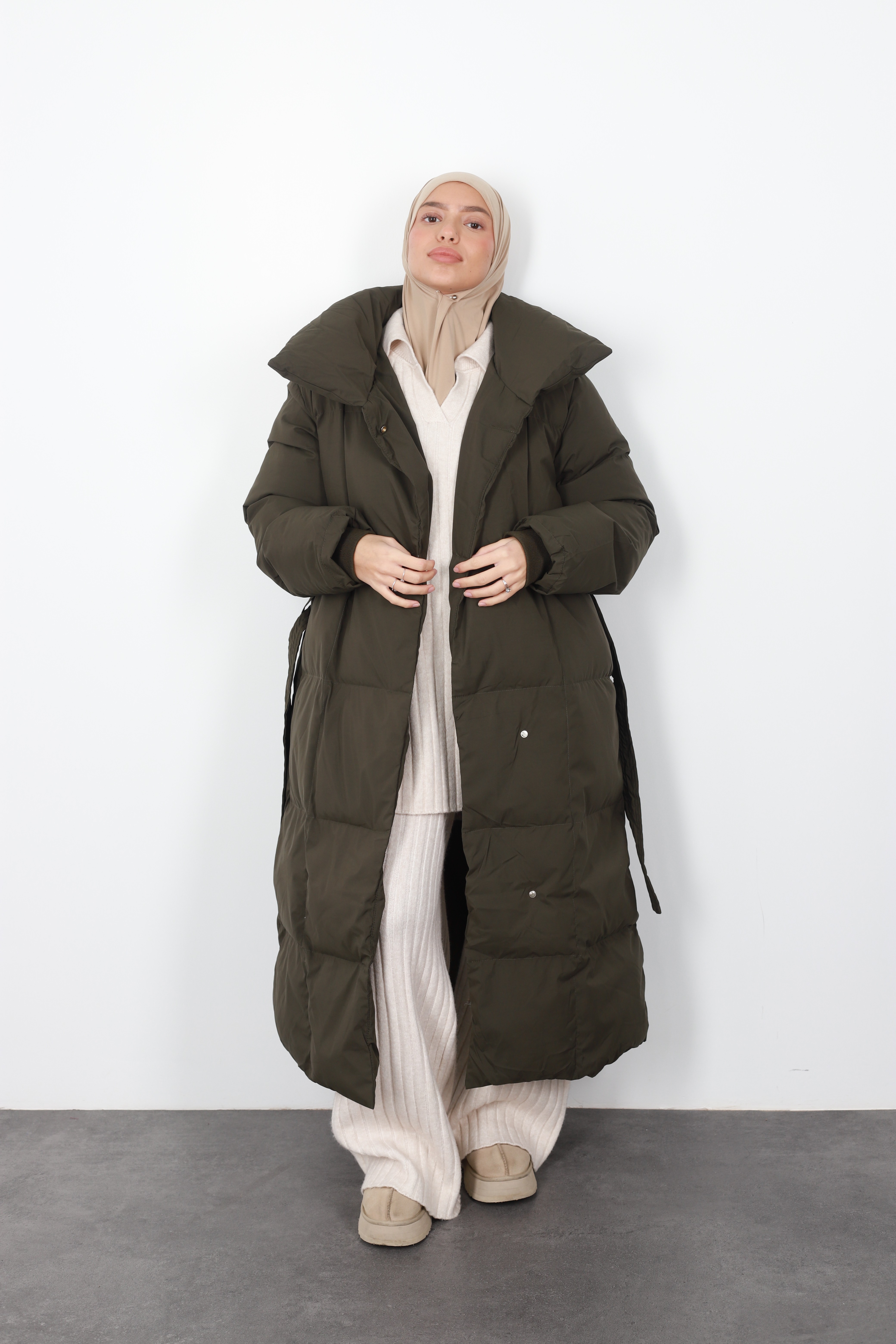 Siberia khaki down jacket Jennah Boutique