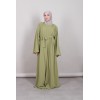 Abaya Kimono with tightened sleeves, apple green