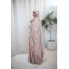Medina silk prayer dress with khimar ideal for Ramadan 2024