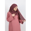 Hijab à enfiler mousseline prune