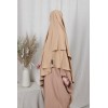 Cheap long camel Khimar with two veils
